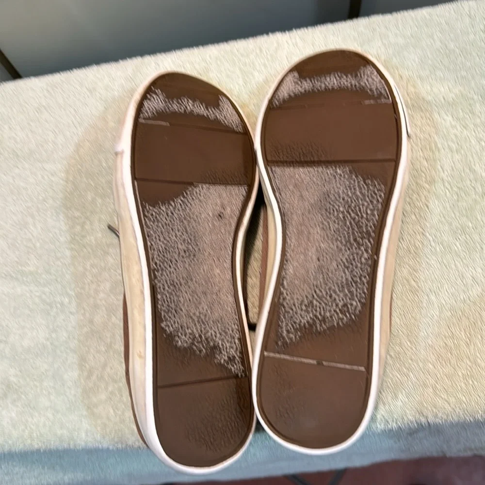 Banana Republic Men’s Brown Lace Up Canvas Boat Shoe Size 9.5